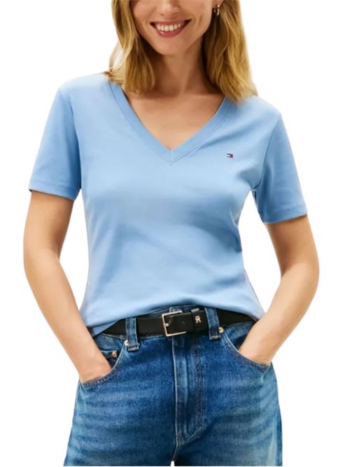 T-shirt slim fit scollo a v Tommy Hilfiger | WW0WW40584C33